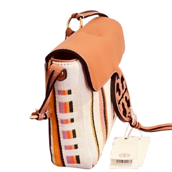 🆕- Tory Burch Miller Striped Plaid Double Weave Crossbody Bag. - Picture 7 of 13